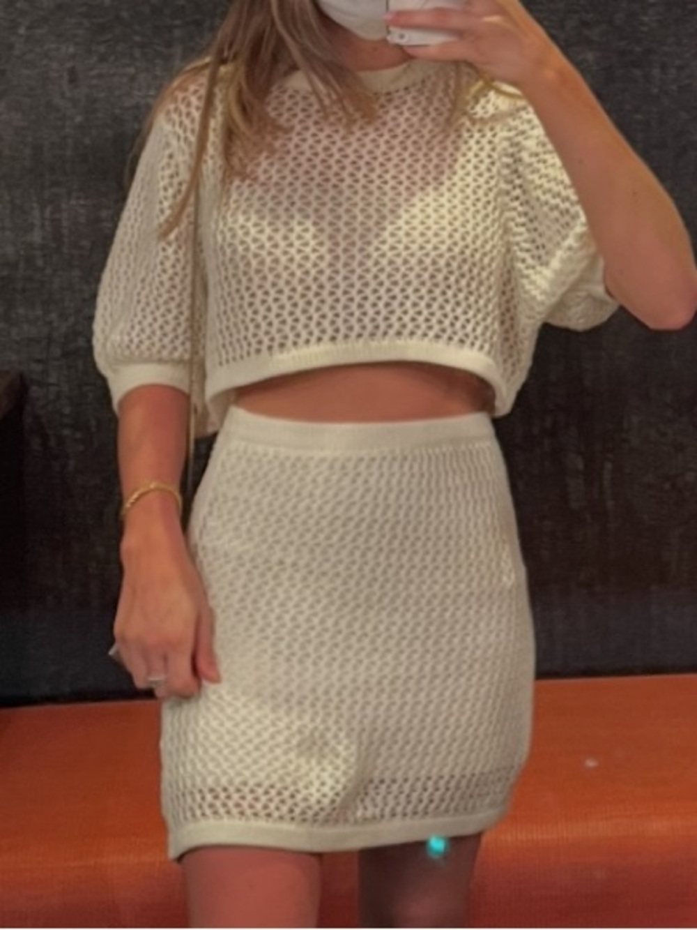 Sabo Skirt Ivory Crochet Knit Set - Picture 6 of 6